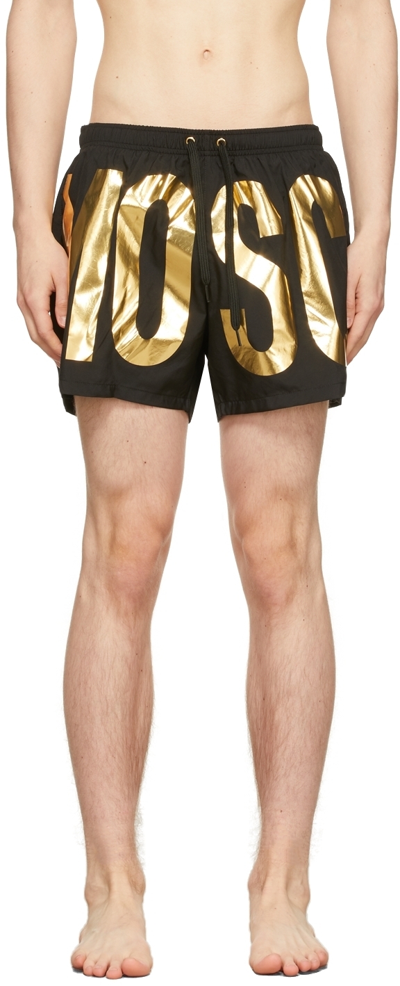 Moschino Black Gold Logo Shorts