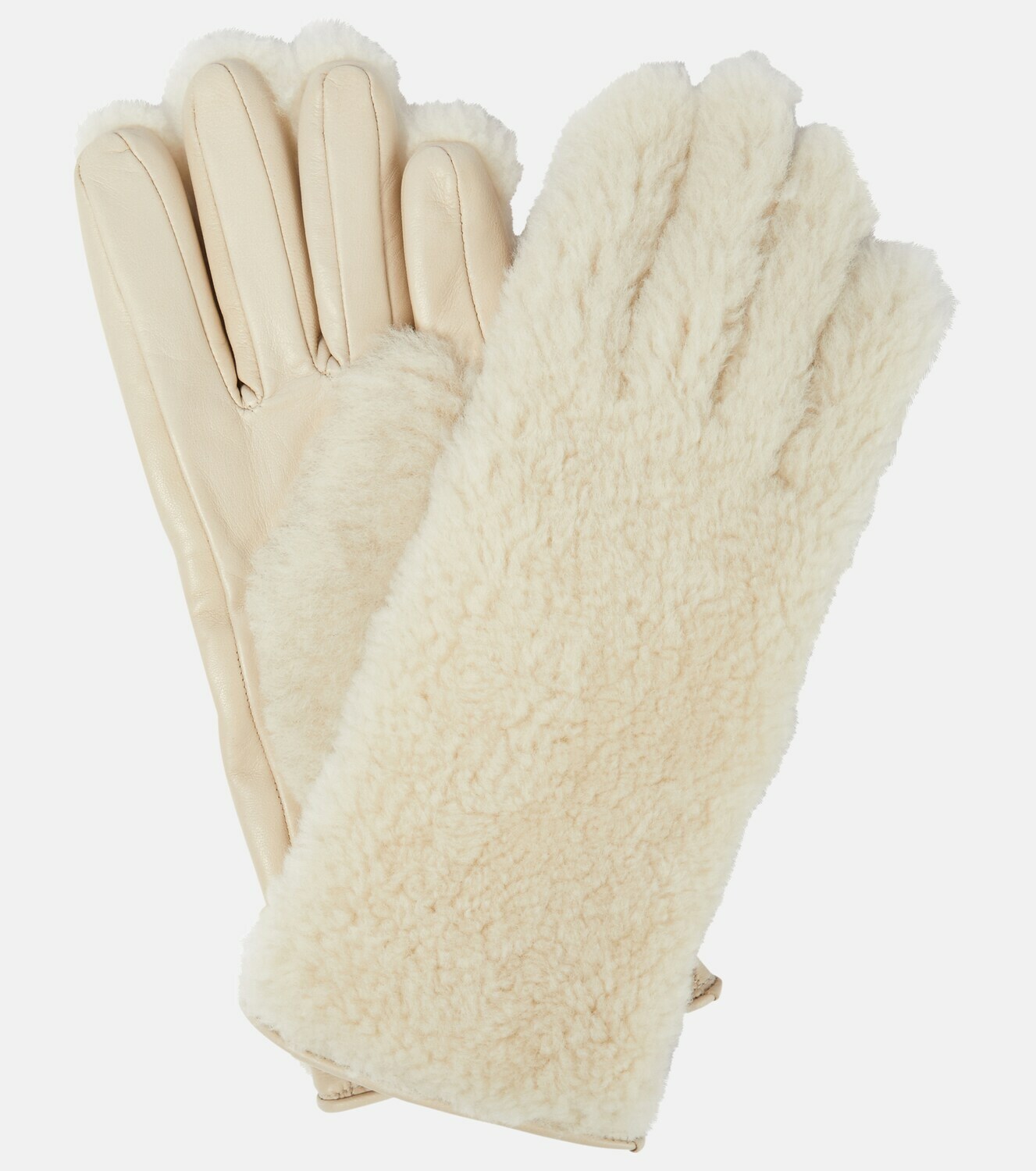 Chloe - Shearling and leather gloves Chloe