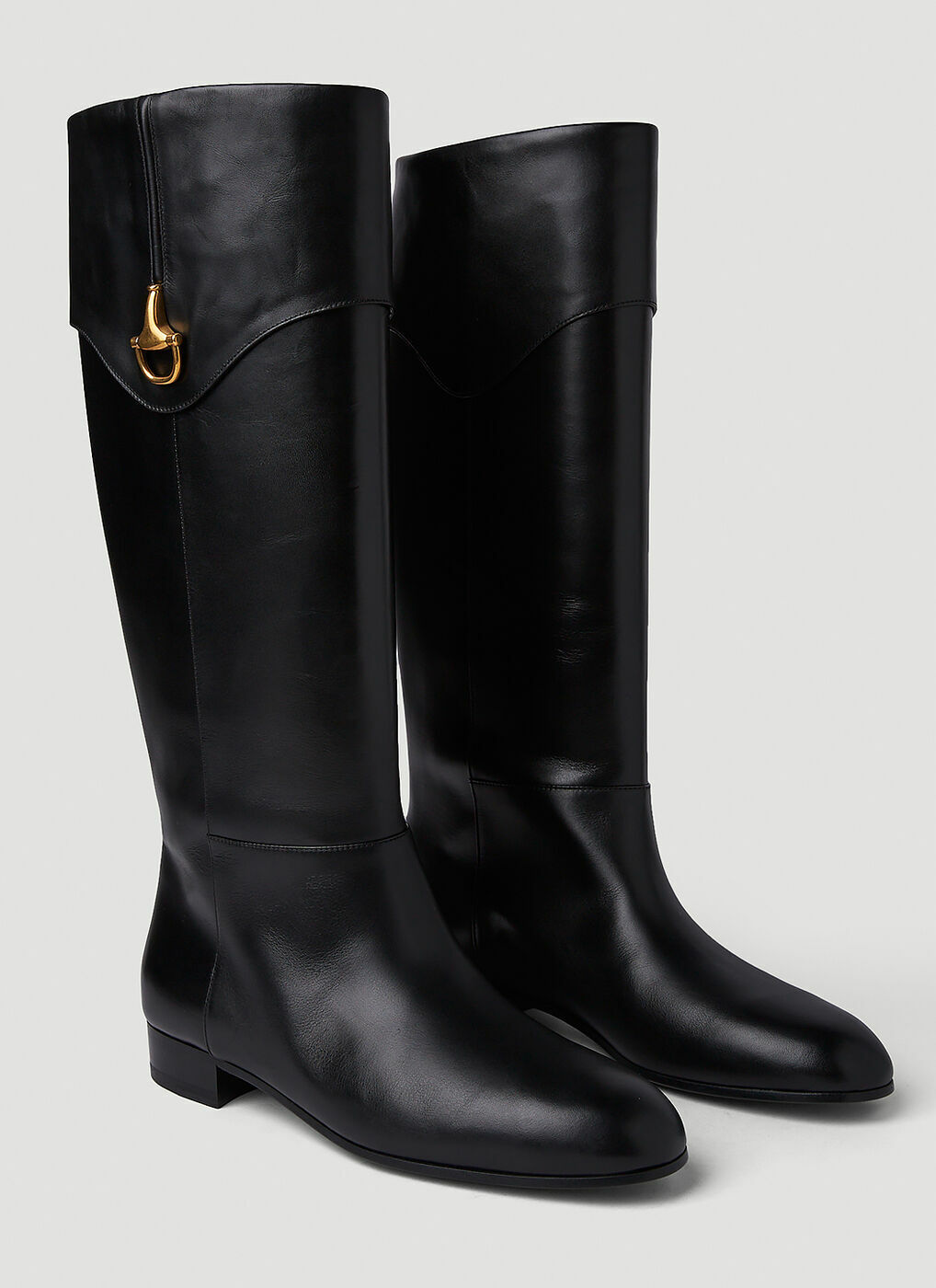 Horsebit Riding Boots in Black Gucci