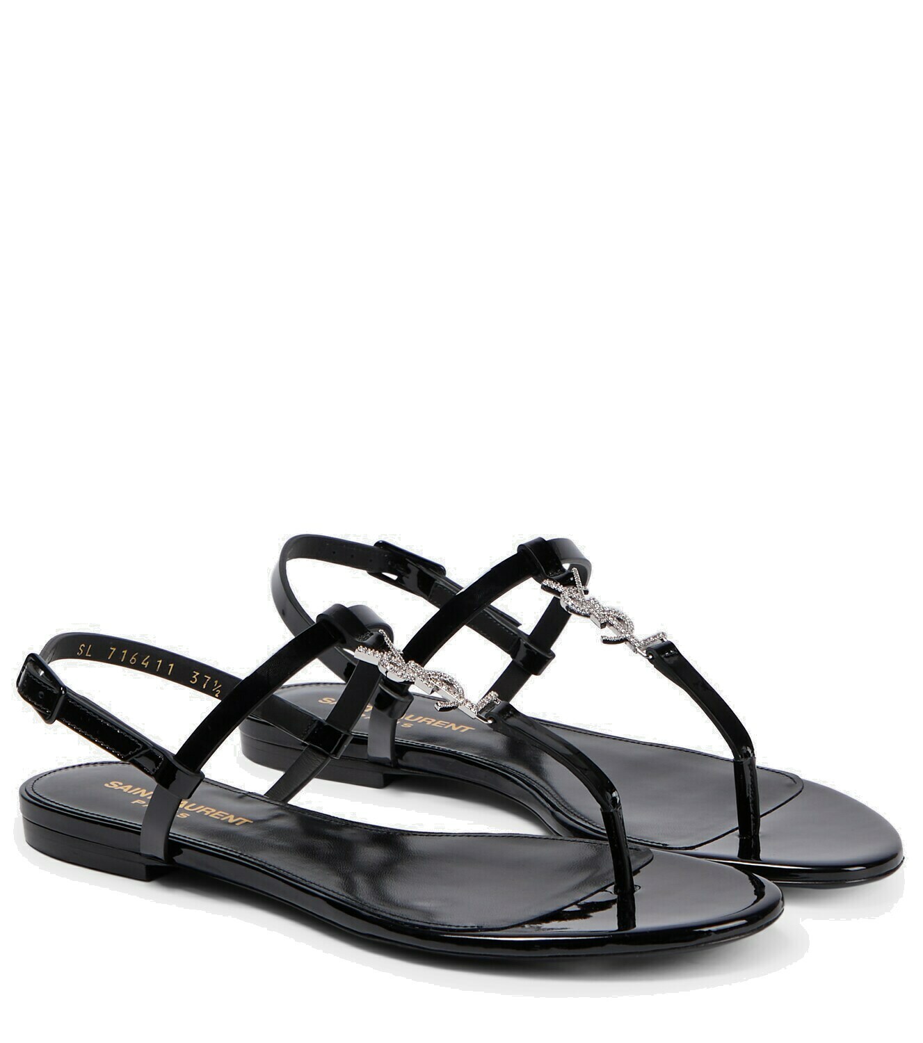 Saint Laurent - Cassandra embellished thong sandals Saint Laurent