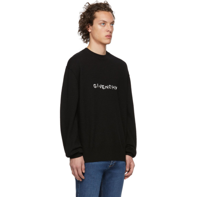 Givenchy Black Stitch Logo Sweater Givenchy