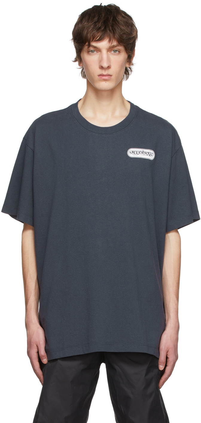 Off-White Navy Cotton T-Shirt Off-White