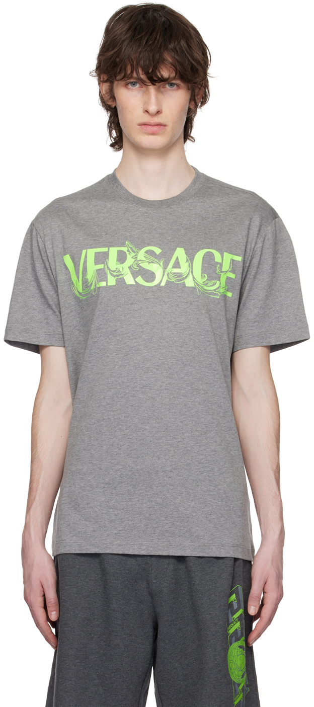 Versace Gray Barocco T-Shirt Versace