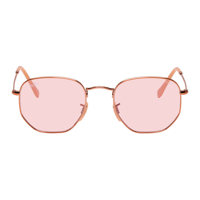 Pink Hexagonal Evolve Sunglasses Ray Ban