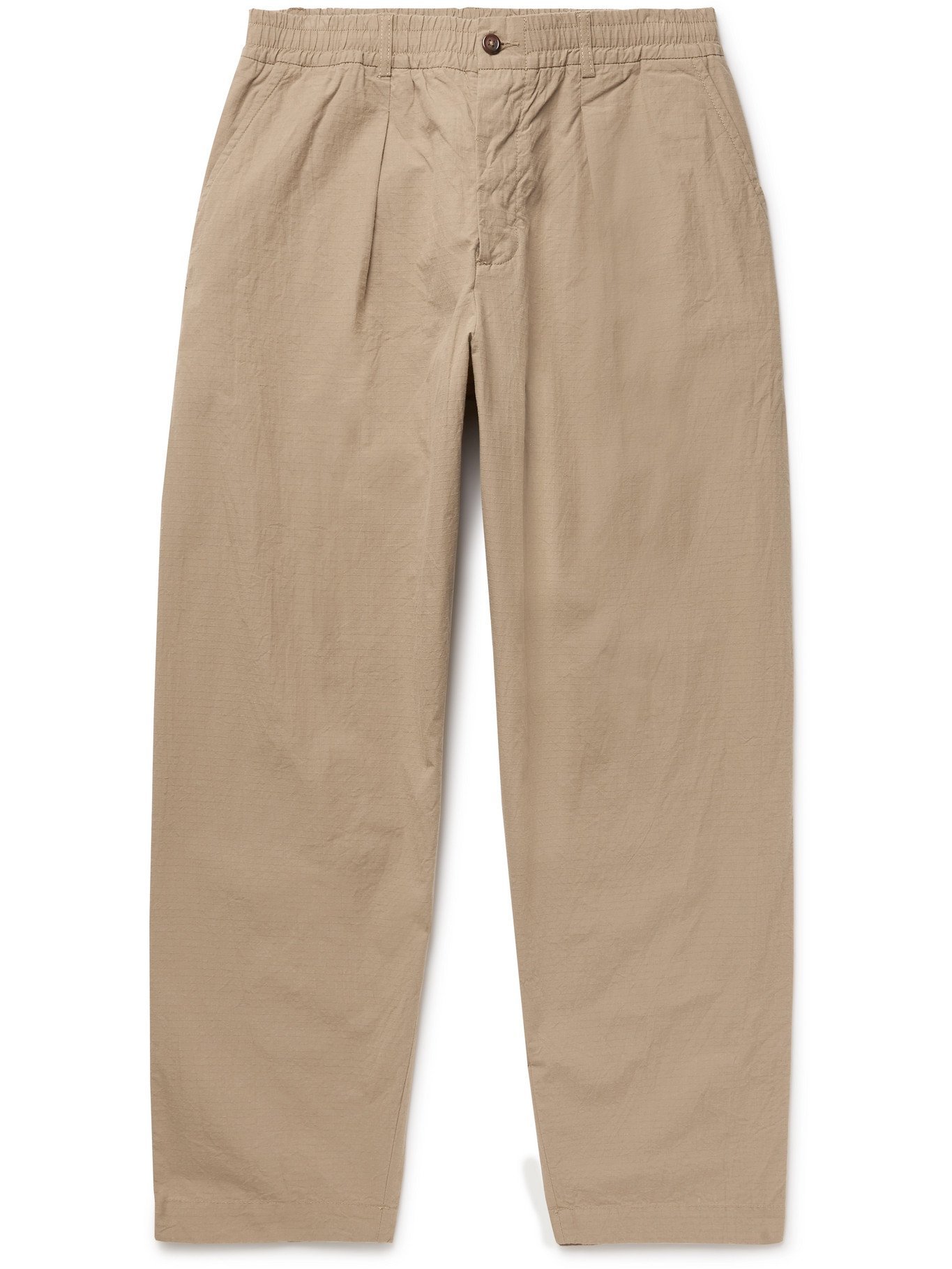 UNIVERSAL WORKS - Pleated Cotton-Ripstop Trousers - Neutrals Universal ...