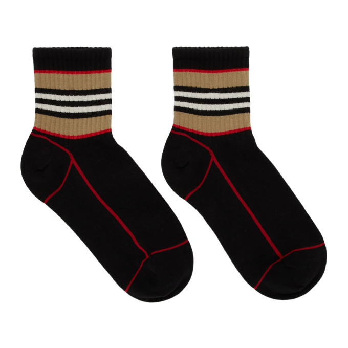 pint Onregelmatigheden Perforeren Burberry Black Icon Stripe Sport Socks Burberry