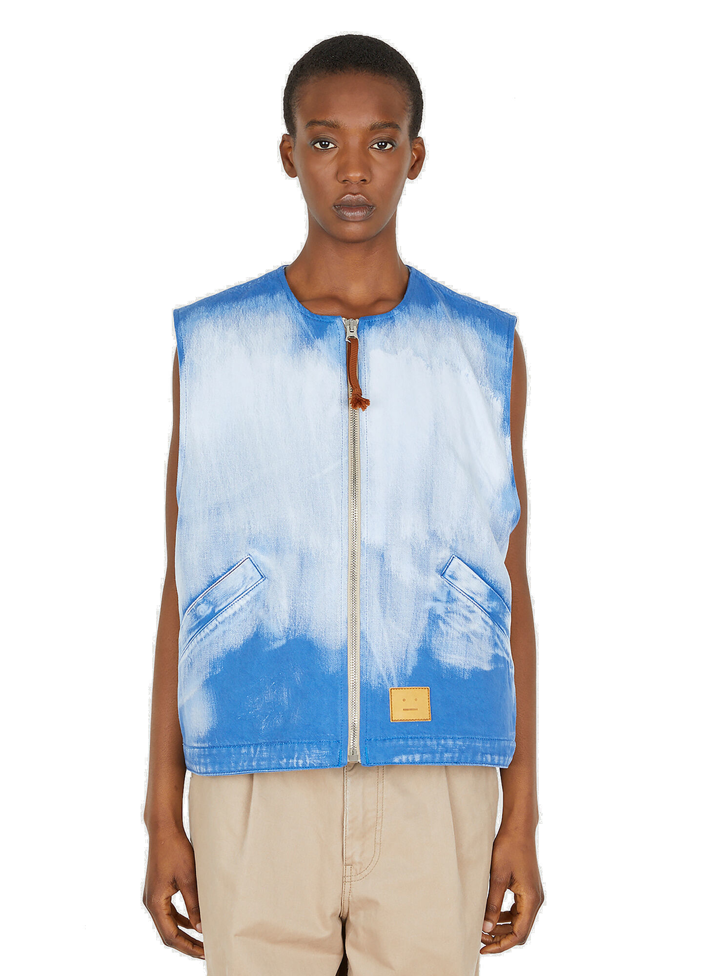 Photo: Bleached Sleeveless Jacket in Blue