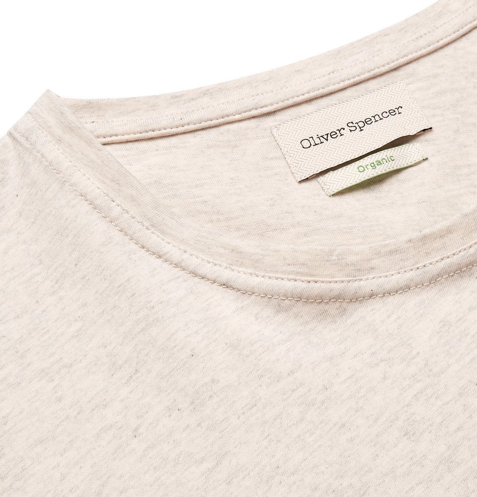 Oliver Spencer - Mélange Organic Cotton-Jersey T-Shirt - Cream