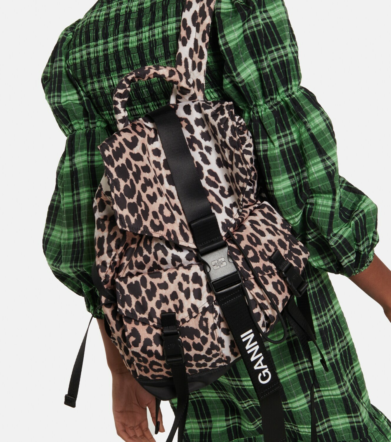 Ganni - Leopard-print nylon backpack GANNI