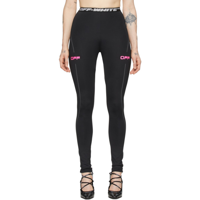 off white black and pink leggings