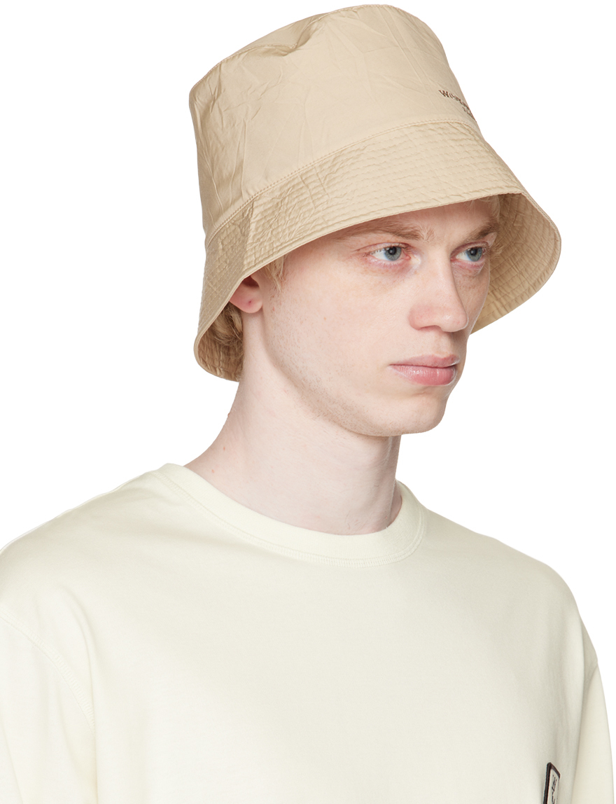 Wooyoungmi Beige Crinkle Bucket Hat Wooyoungmi