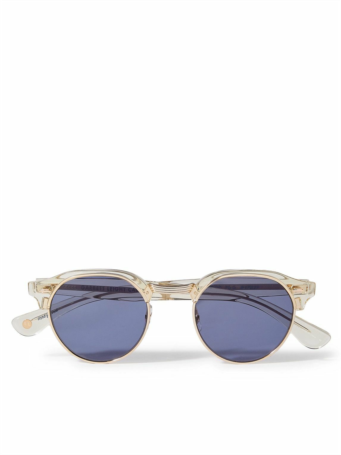 Garrett Leight California Optical Oakwood Round Frame Acetate And Gold Tone Sunglasses Garrett