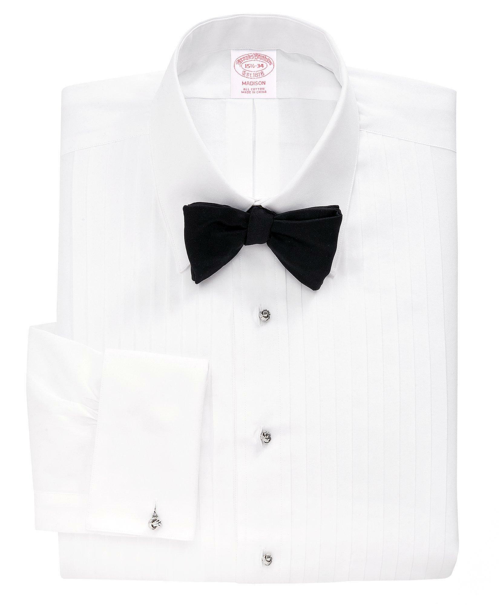 Brooks Brothers Men's Madison Fit Ten-Pleat Tennis Collar Tuxedo Shirt | White