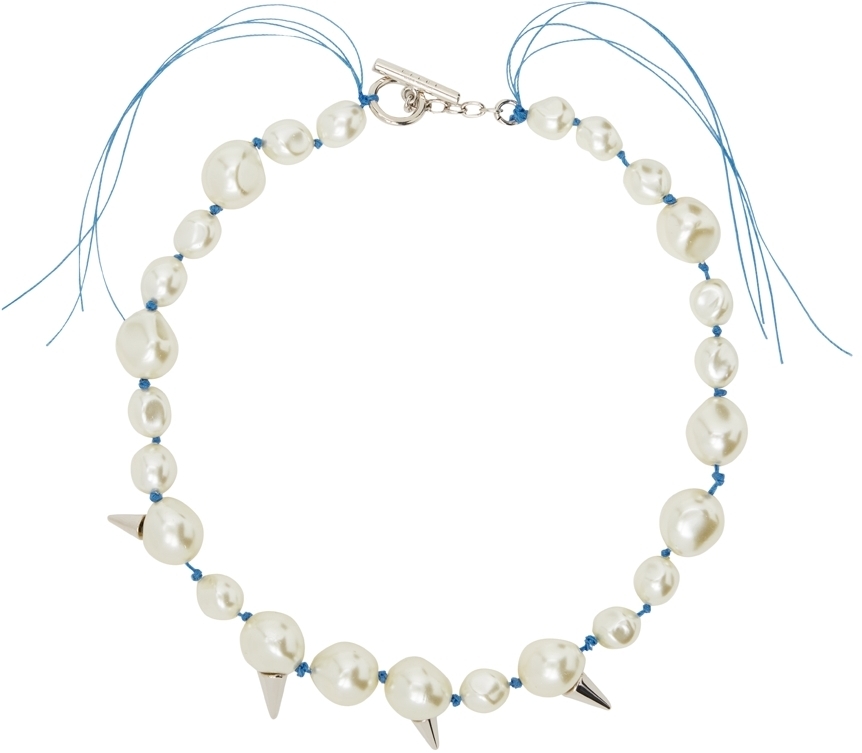 Marni Blue Pearl Spike Necklace Marni
