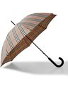 Burberry - Checked Leather-Handle Umbrella