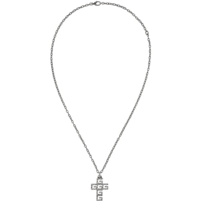 necklace with square g cross in silver