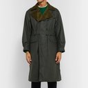 Barbour - Despatch Riders Belted Corduroy-Trimmed Waxed-Cotton Jacket - Green