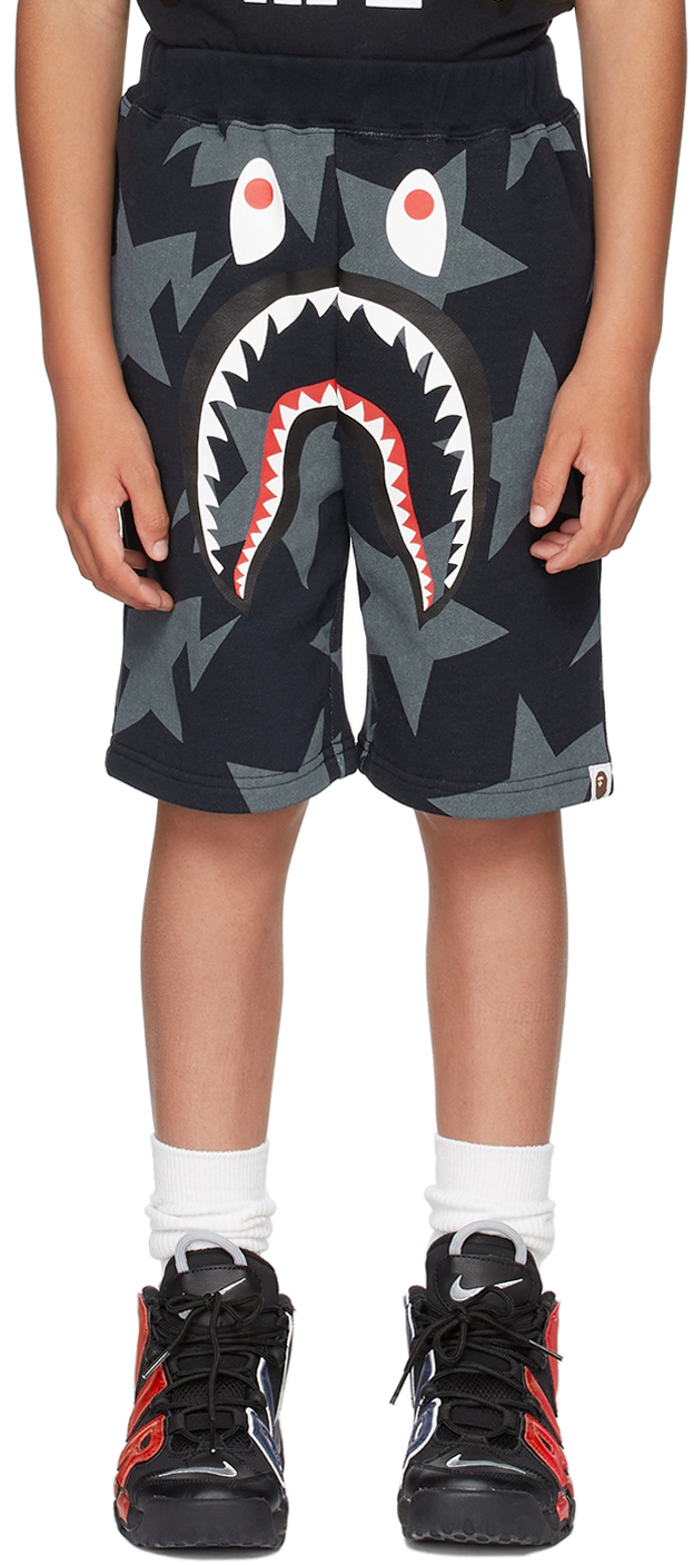 Photo: BAPE Kids Black Shark Shorts