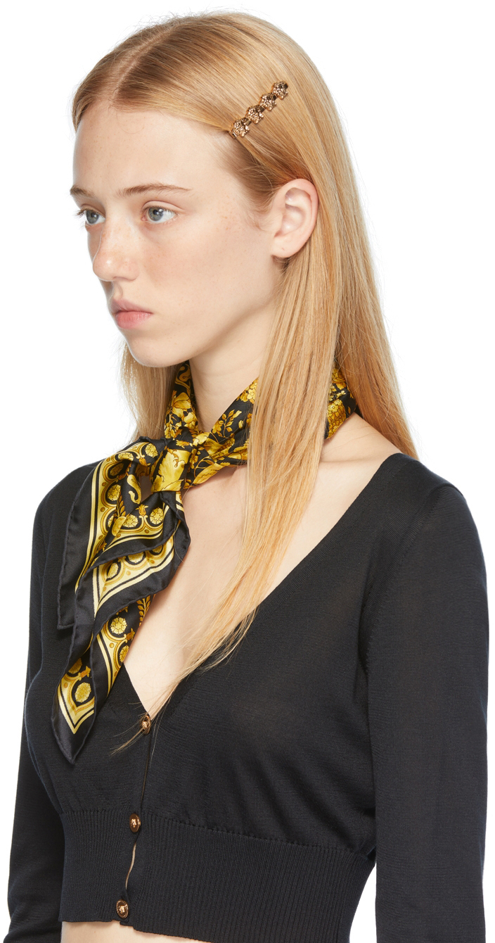 Versace Gold 'La Medusa' Left Hair Pin Versace