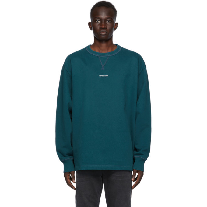 Acne Studios Green Logo Fleece Sweatshirt Acne Studios