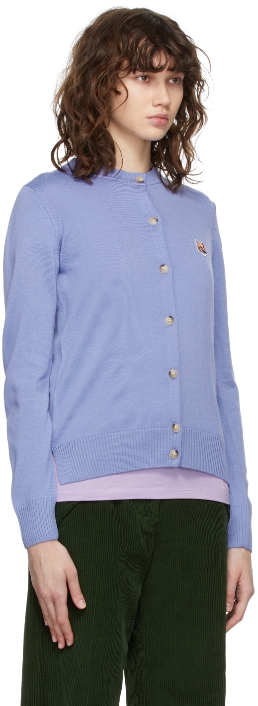 Maison Kitsuné Blue Fox Head Patch Adjusted R-Neck Cardigan Maison