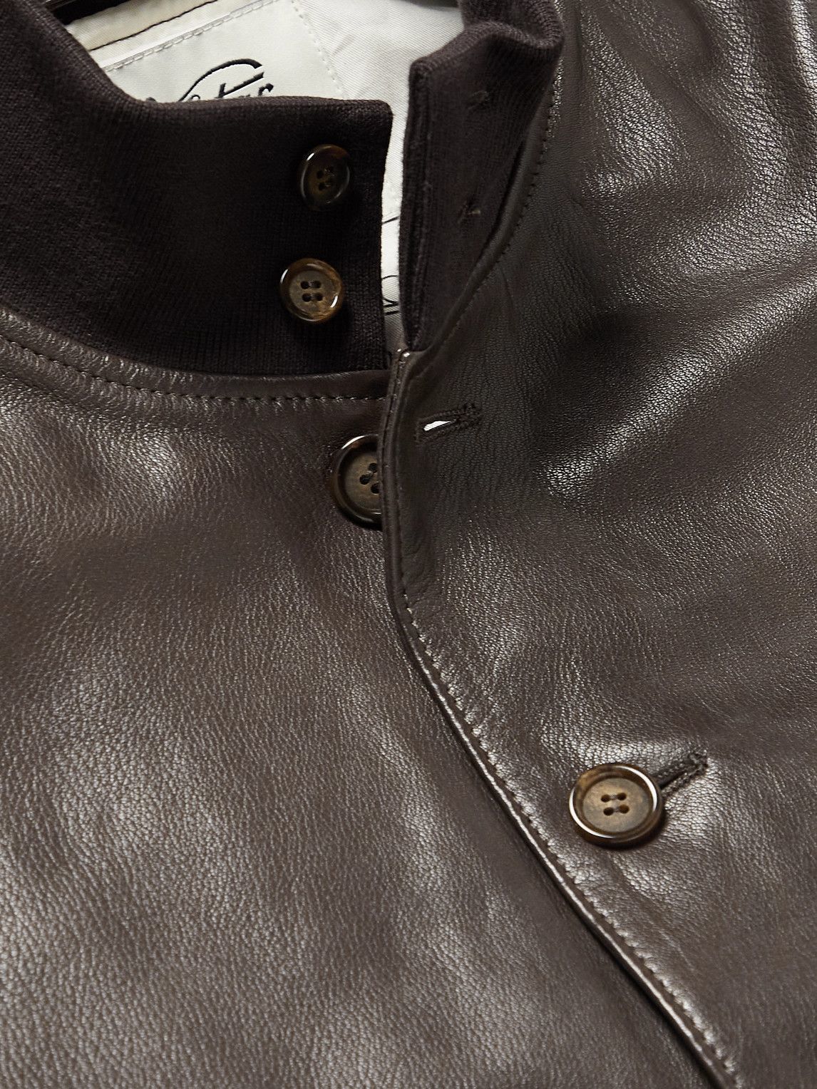 Valstar - Valstarino Leather Bomber Jacket - Brown Valstarino