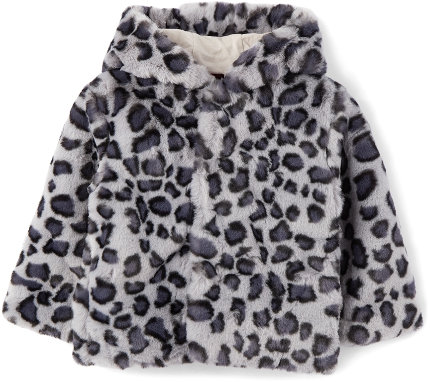 Photo: Molo Baby Grey Faux-Fur Leopard Ulva Jacket
