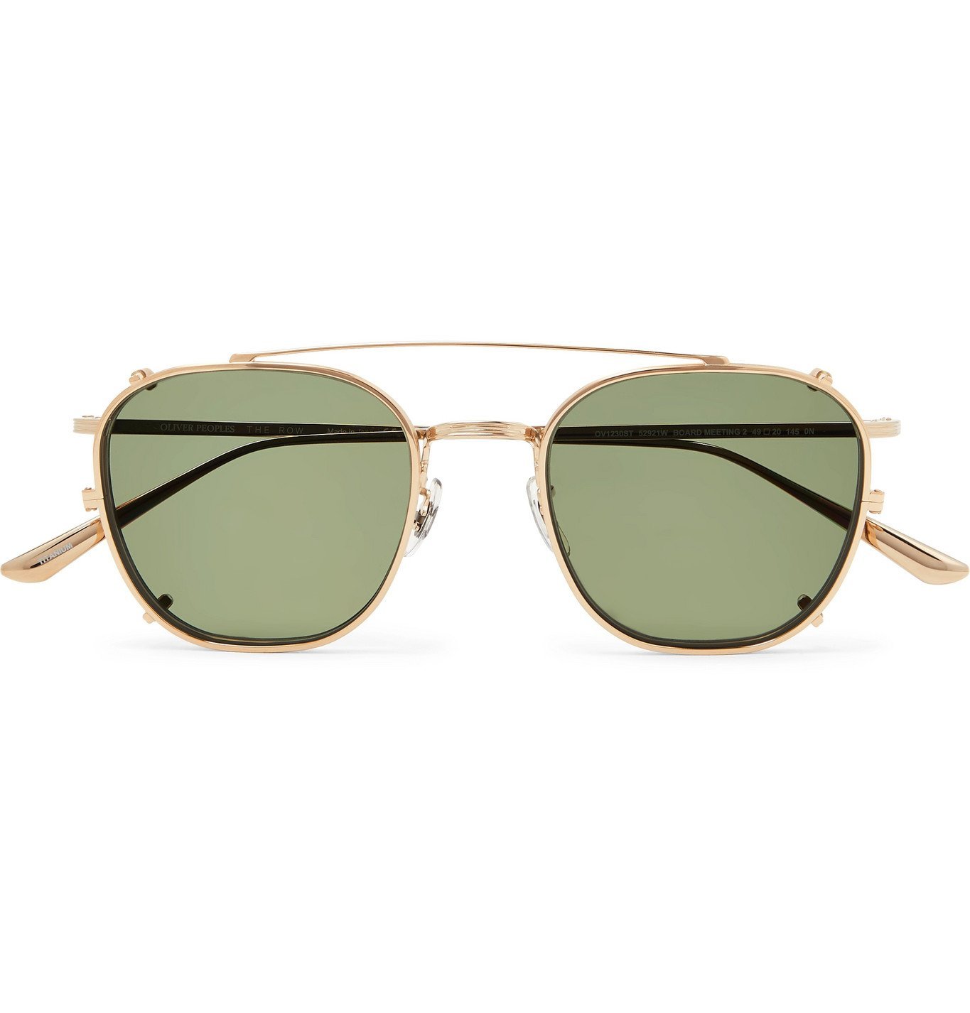 The Row - Oliver Peoples Board Meeting 2 Aviator-Style Gold-Tone Optical  Glasses with Clip-On UV Lenses - Gold The Row