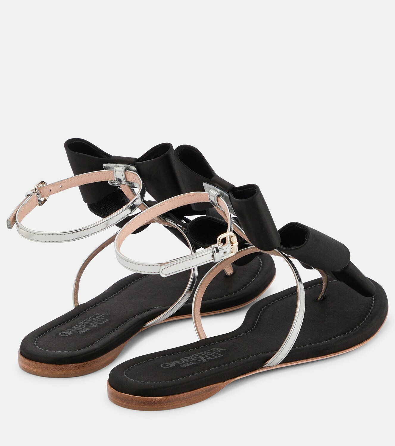 Giambattista Valli - Pop Bow satin and leather sandals Giambattista Valli