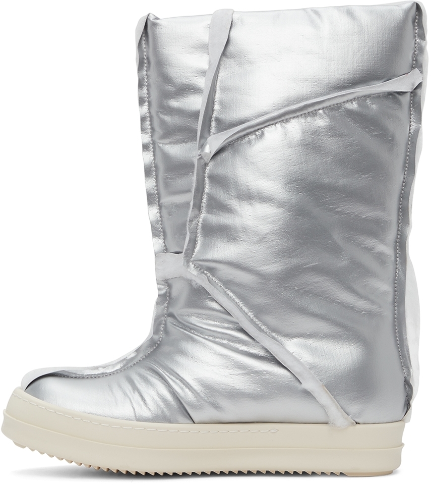 silver puffer boots