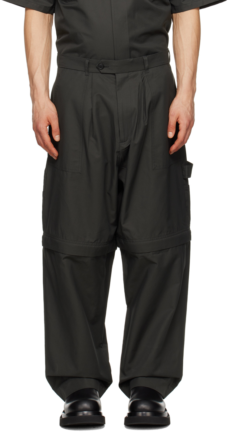 Lownn Gray Plain Carpenter Trousers Lownn