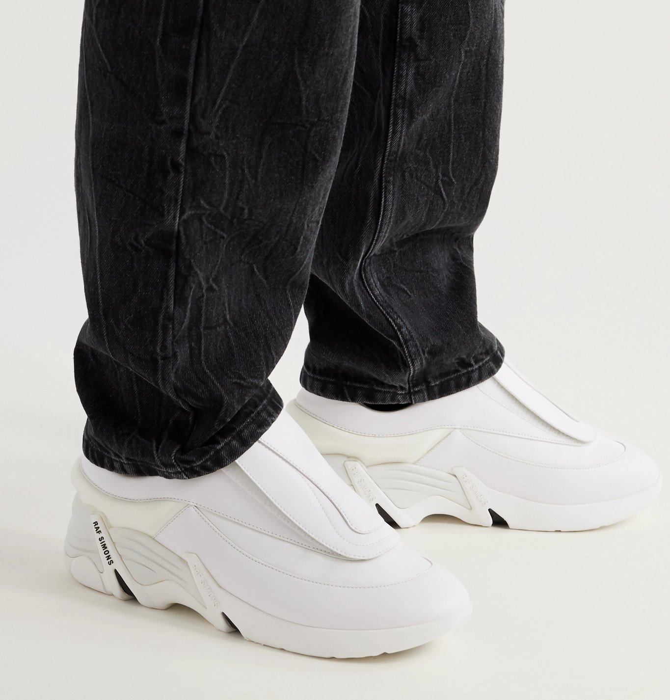 Raf Simons - Antei Rubber-Trimmed Leather Sneakers - White Raf Simons