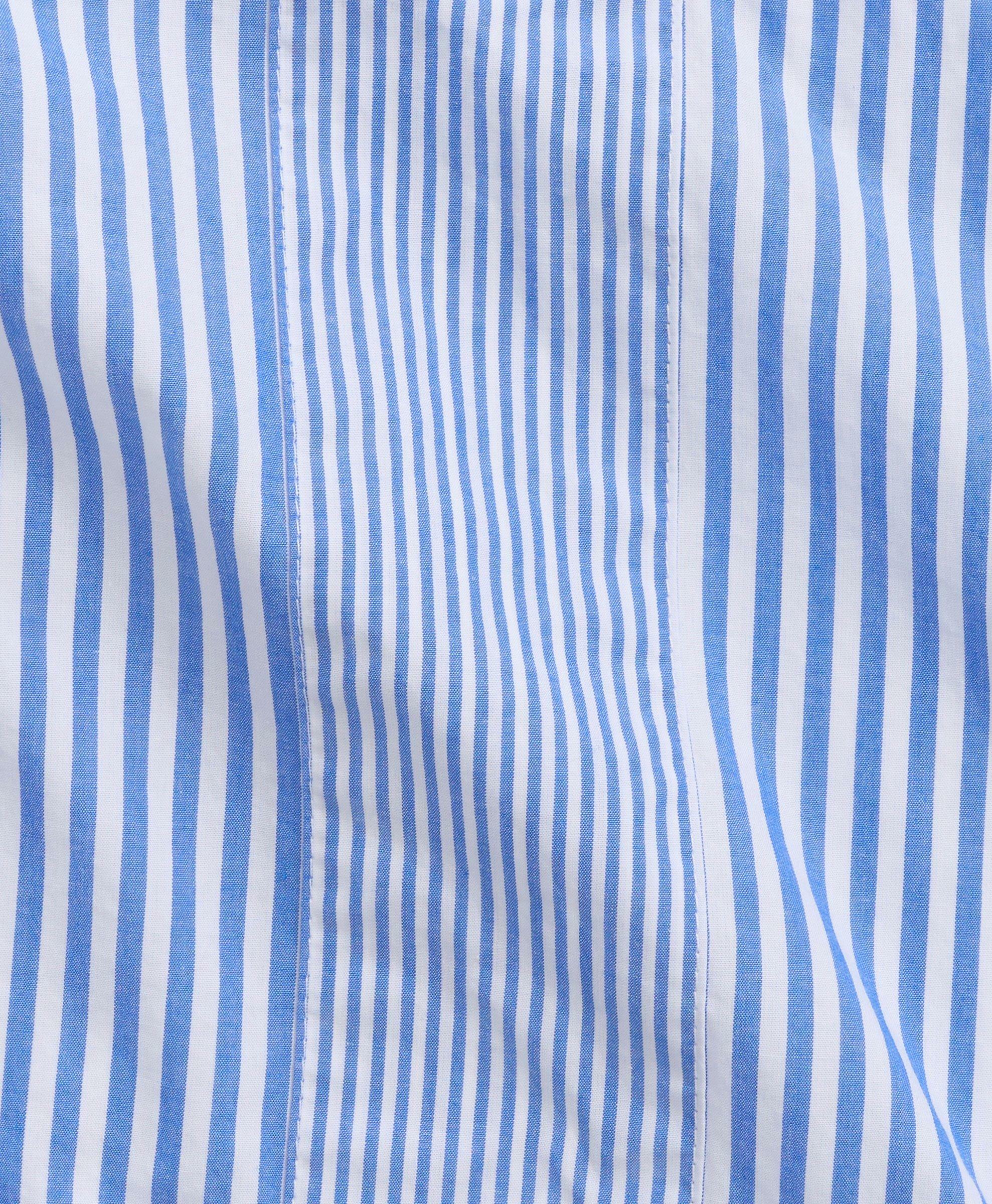 Brooks Brothers Men's Guayabera Poplin Short-Sleeve Shirt Stripe | Blue/White