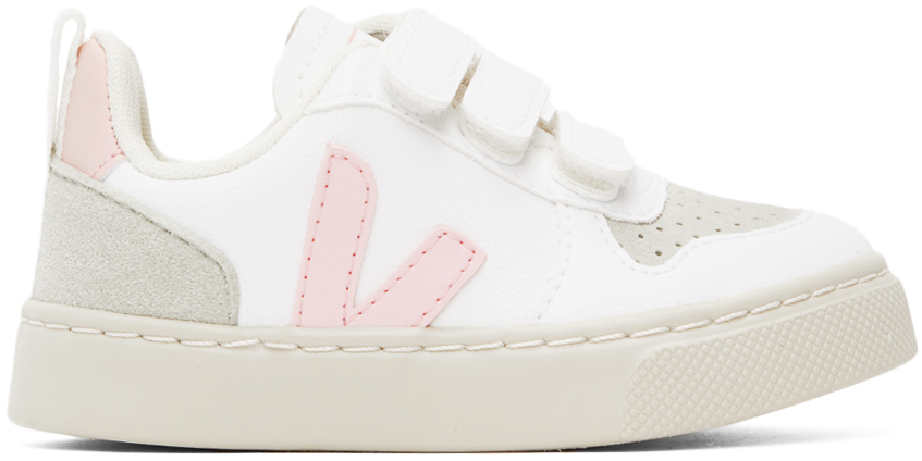 VEJA Baby White & Pink V-10 Sneakers VEJA