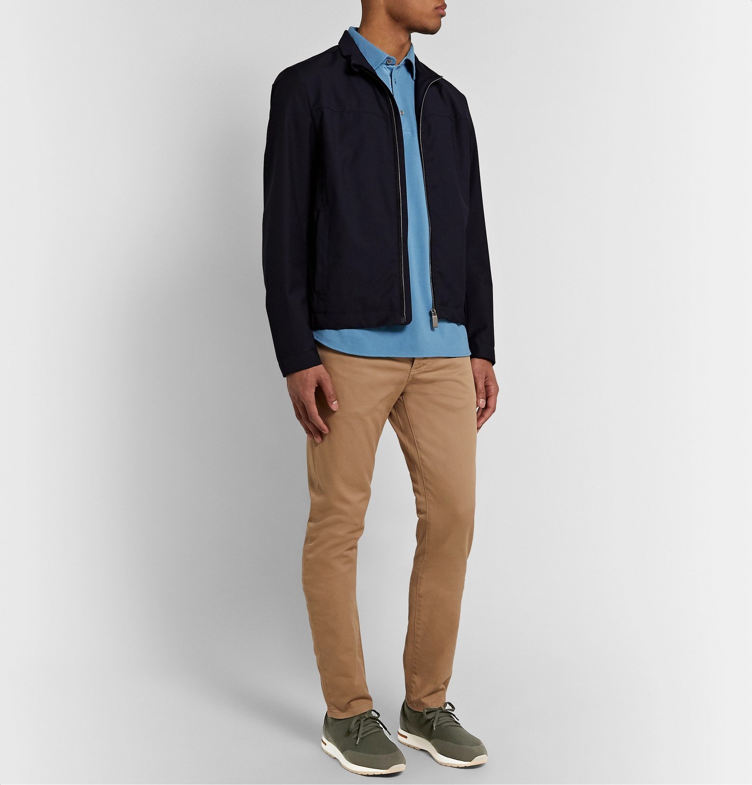 Loro Piana - 360 Flexy Walk Leather-Trimmed Knitted Wool Sneakers - Green Loro  Piana