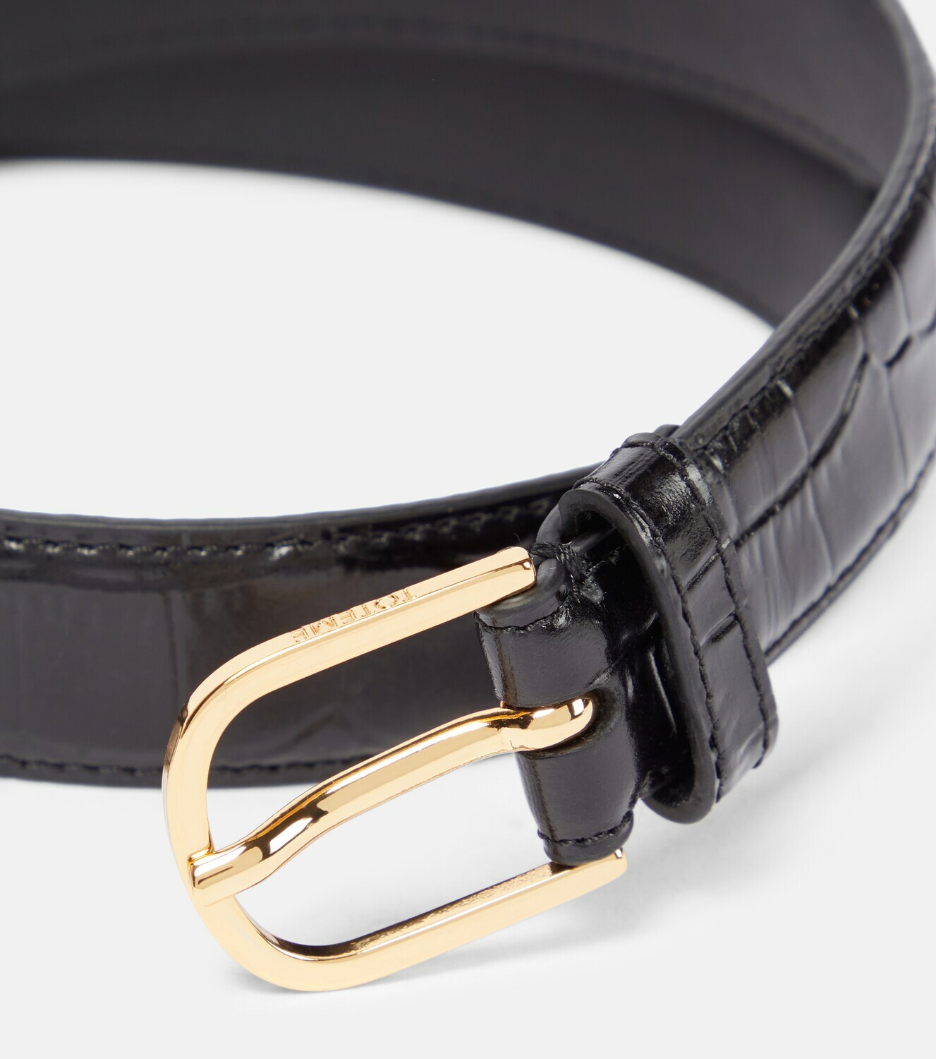 Toteme - Croc-effect patent leather belt Toteme