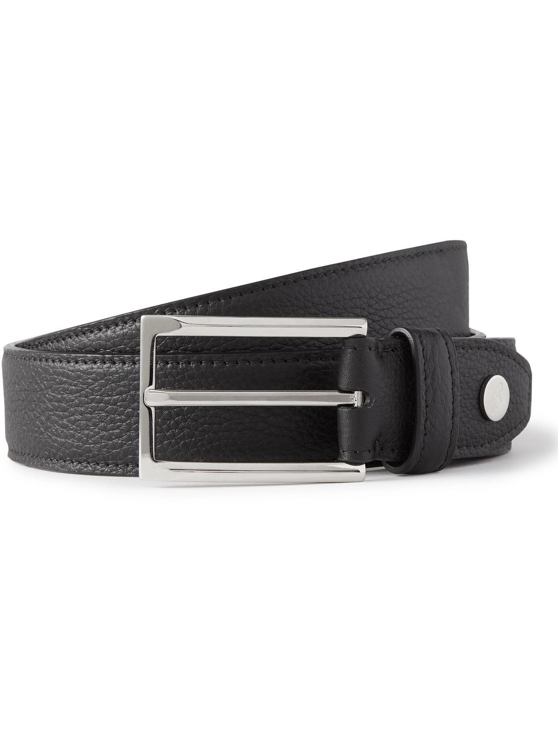 Brioni - Rodos Two-Tone Full-Grain Leather Belt - Black Brioni