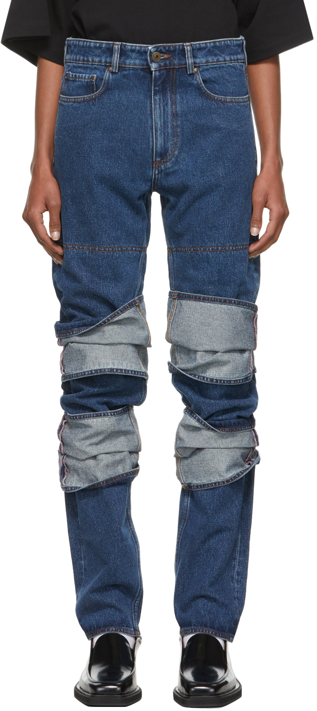 Y/Project Navy Classic Multi Cuff Jeans Y/Project