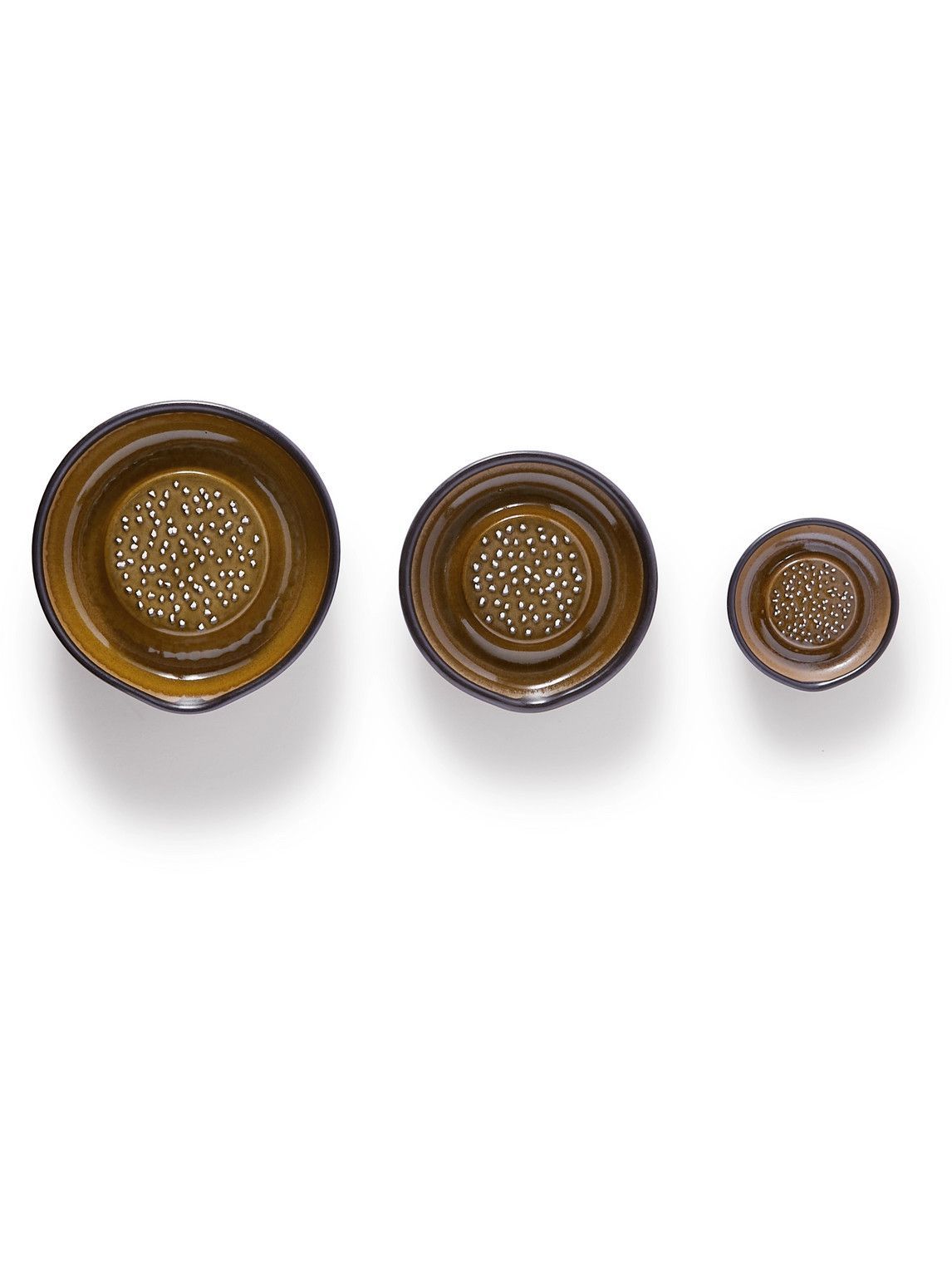 Japan Best Set of Three Glazed Ceramic Grater Set Japan Best