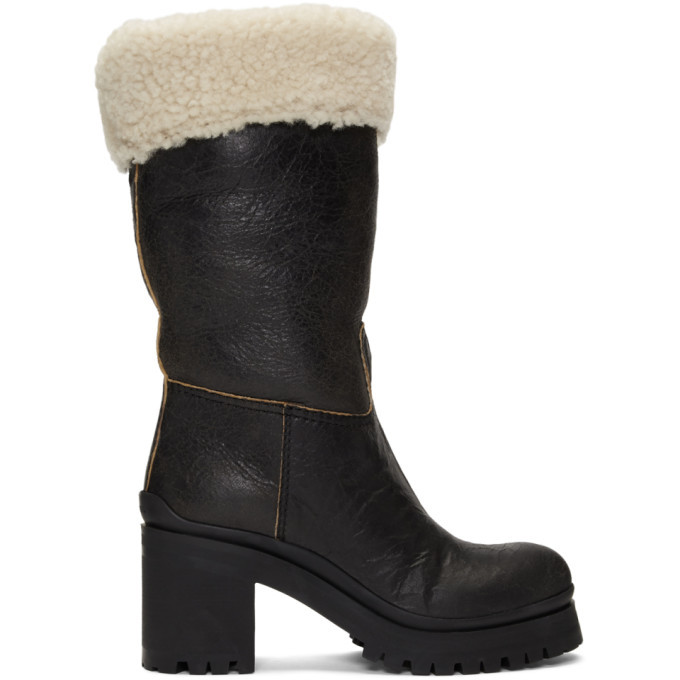 miu miu shearling lined boots