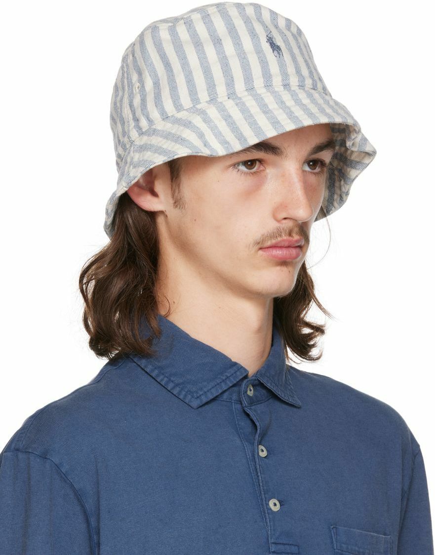 Polo Ralph Lauren SSENSE Exclusive Blue & White Bucket Hat