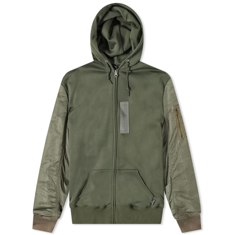 Comme des Garçons Homme Men's Bomber Jacket Sleeve Zip Hoody in Khaki