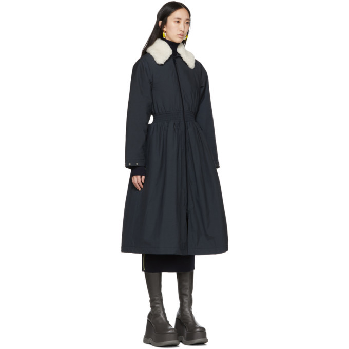 Sunnei Navy Elastic Waist Coat Sunnei