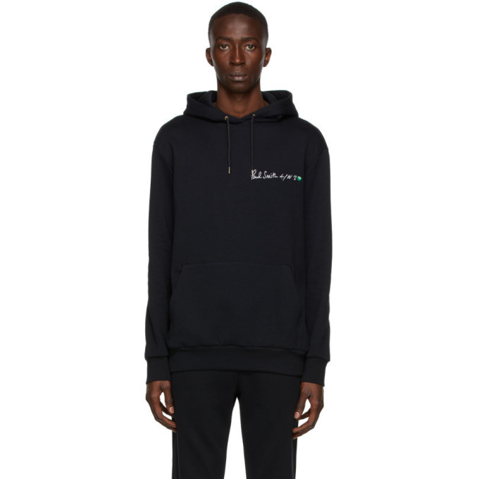 Paul Smith 50th Anniversary Black All Over Spaghetti Hoodie Paul