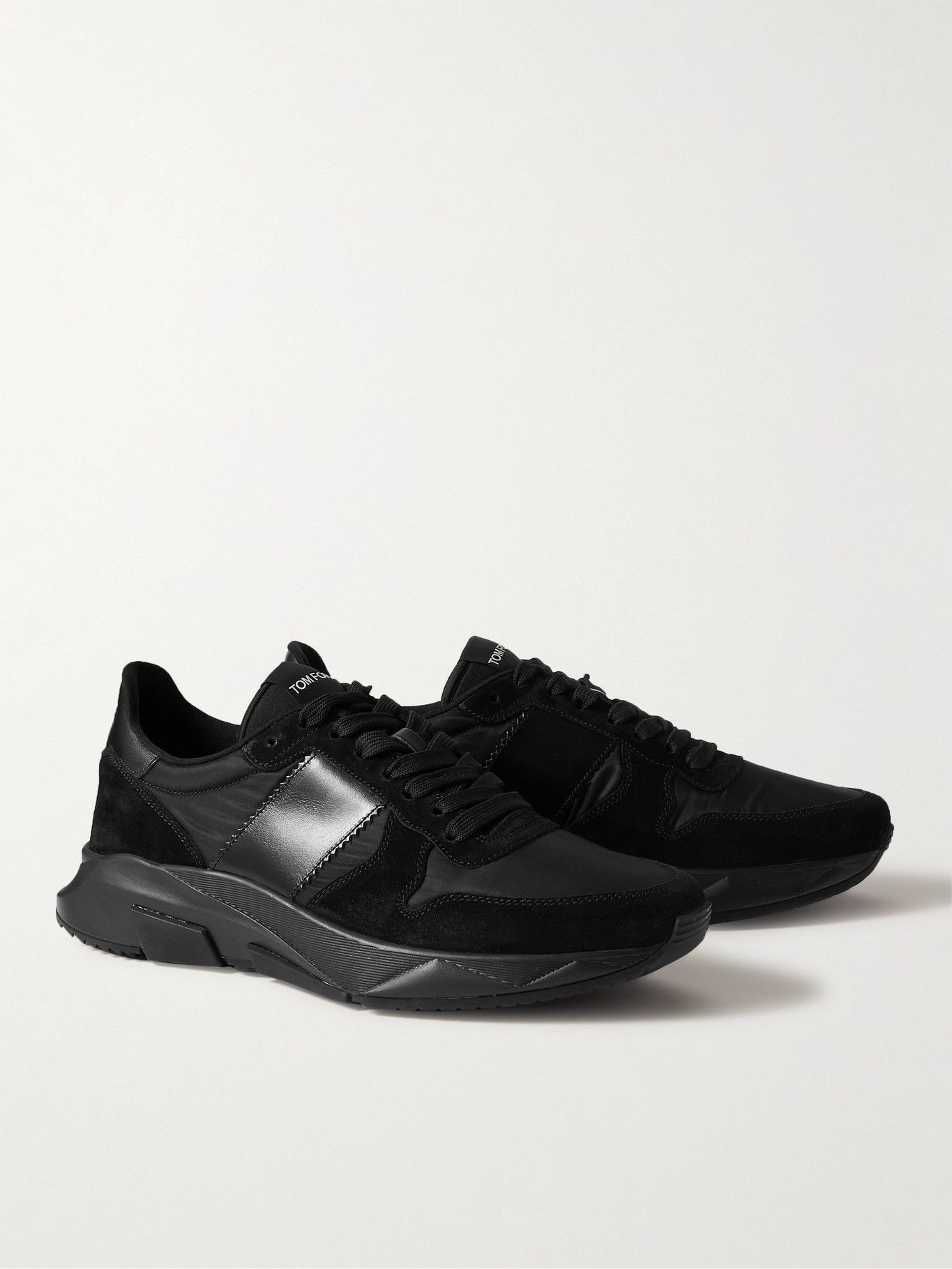 TOM FORD - Jagga Leather-Trimmed Nylon and Suede Sneakers - Black TOM FORD