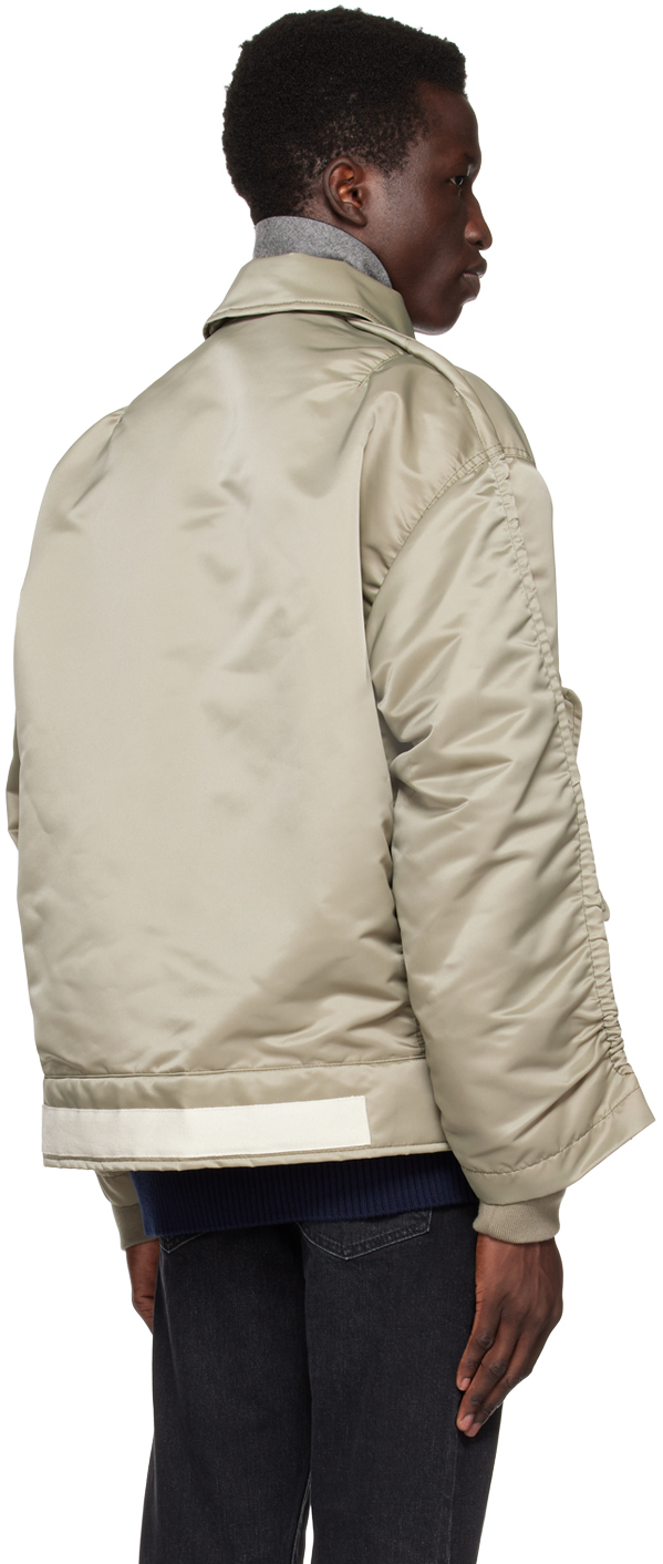 sacai Khaki Cinch Strap Bomber Jacket Sacai
