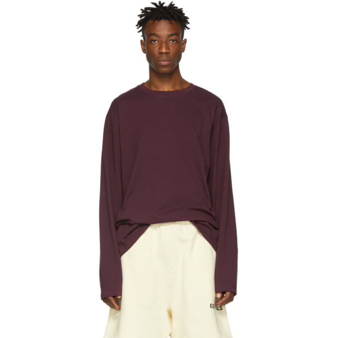 burgundy long sleeve t shirt