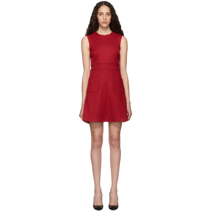 red valentino scalloped dress