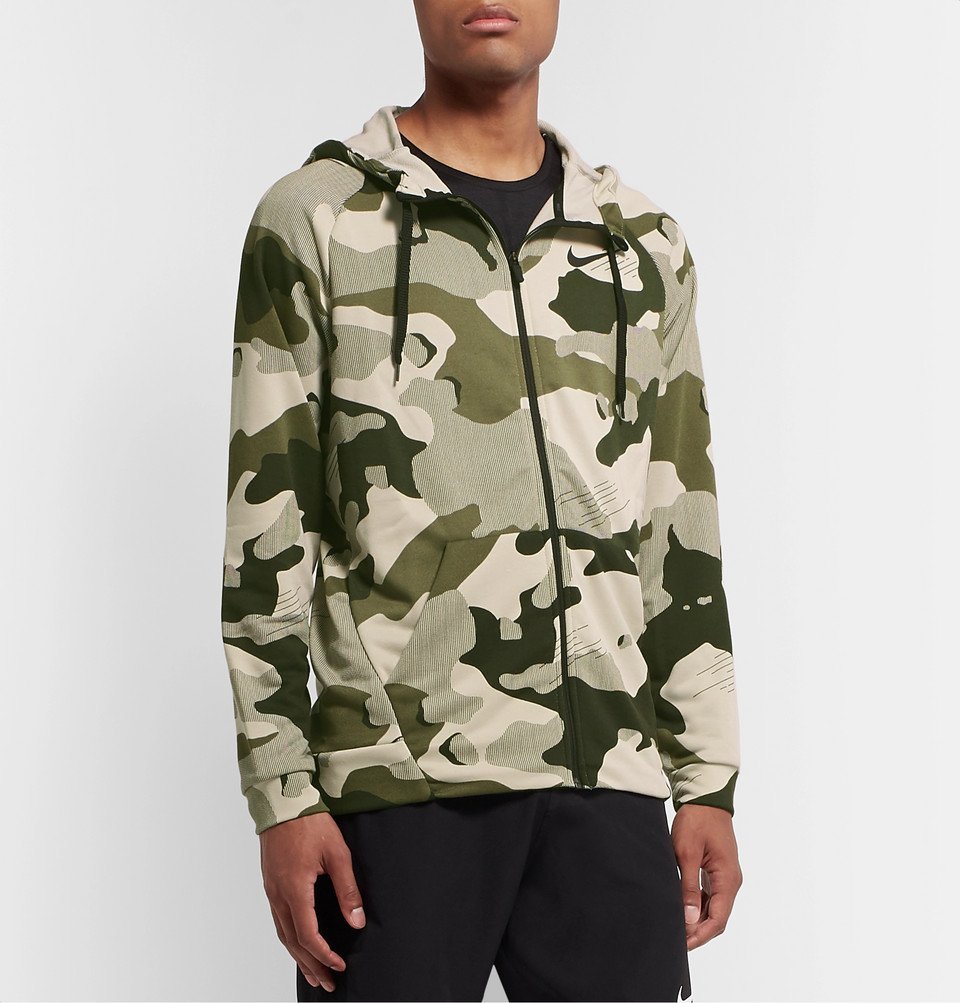 trening nike camouflage print zipped hoodie