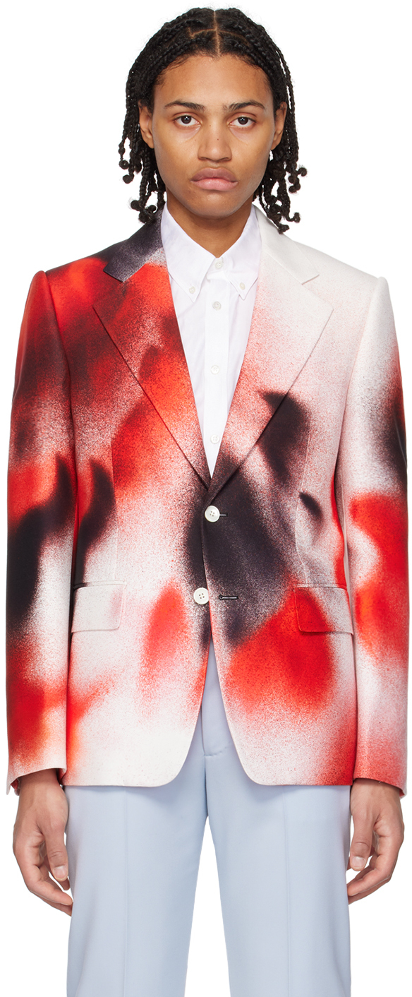 Alexander McQueen Red Sprayed Blazer Alexander McQueen